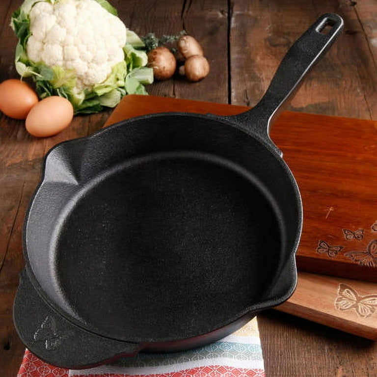 Pioneer Woman 8 Inch Cast Iron Skillet- Fry Pan With 2 Pour Spout