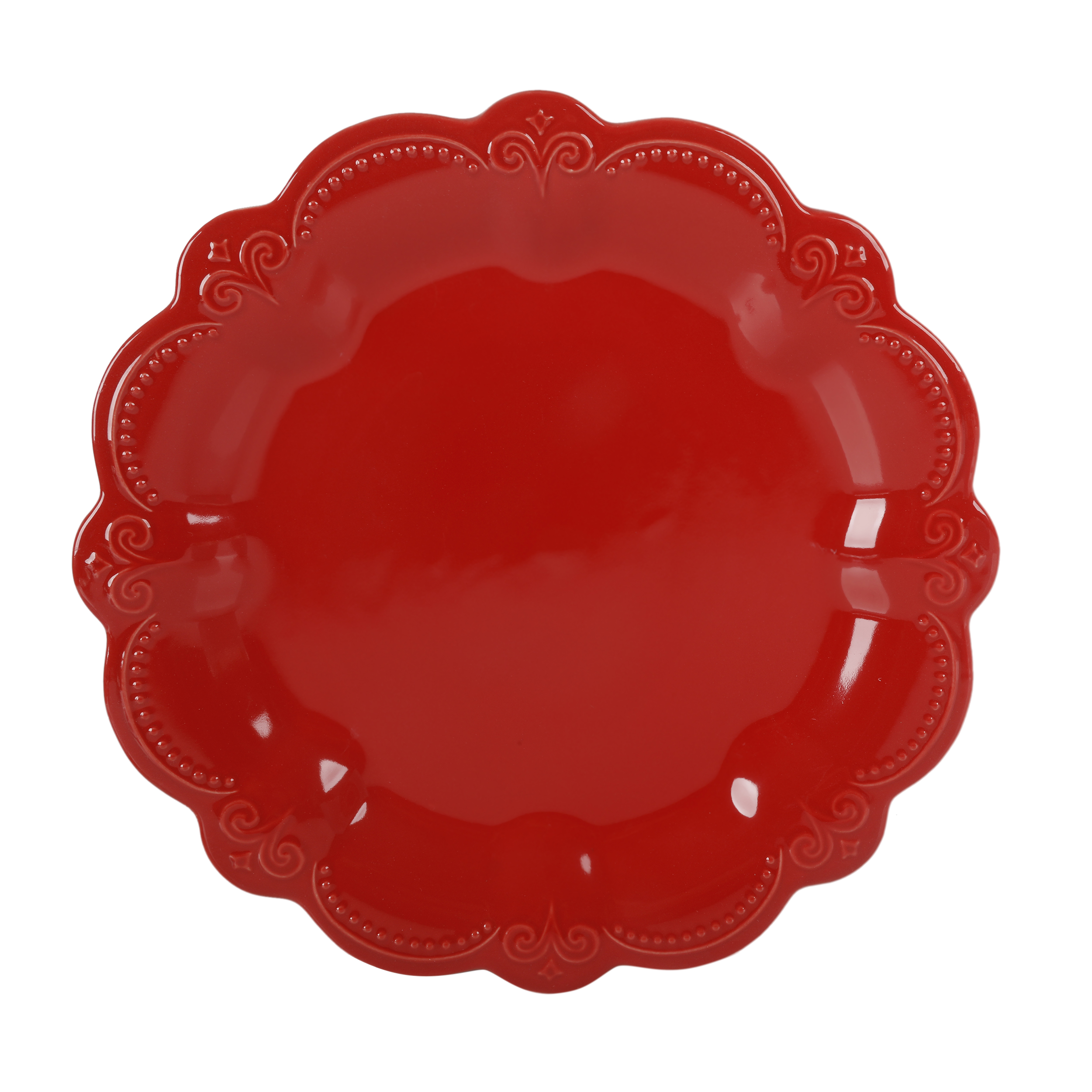 The Pioneer Woman Toni Red Ceramic 10.9-inch Dinner Plate - Walmart.com