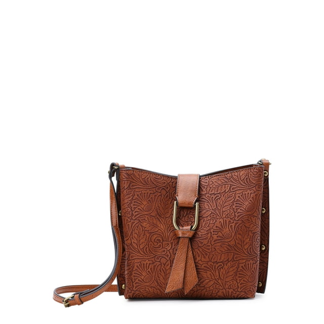 The Pioneer Woman Tooled Faux Leather Crossbody Bag with Studs ...