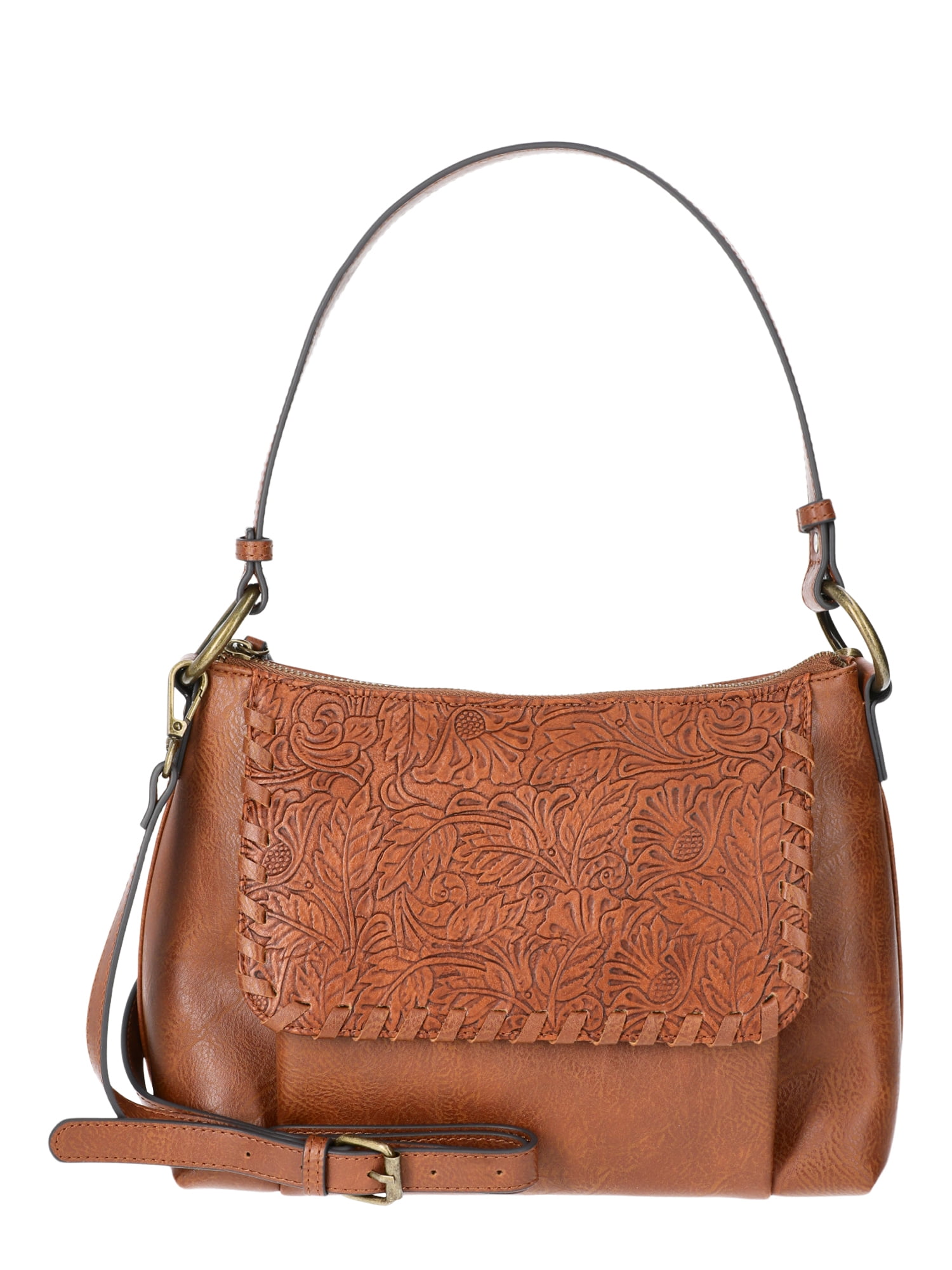 The Pioneer Woman Tooled Faux Leather Shoulder Bag, Womens