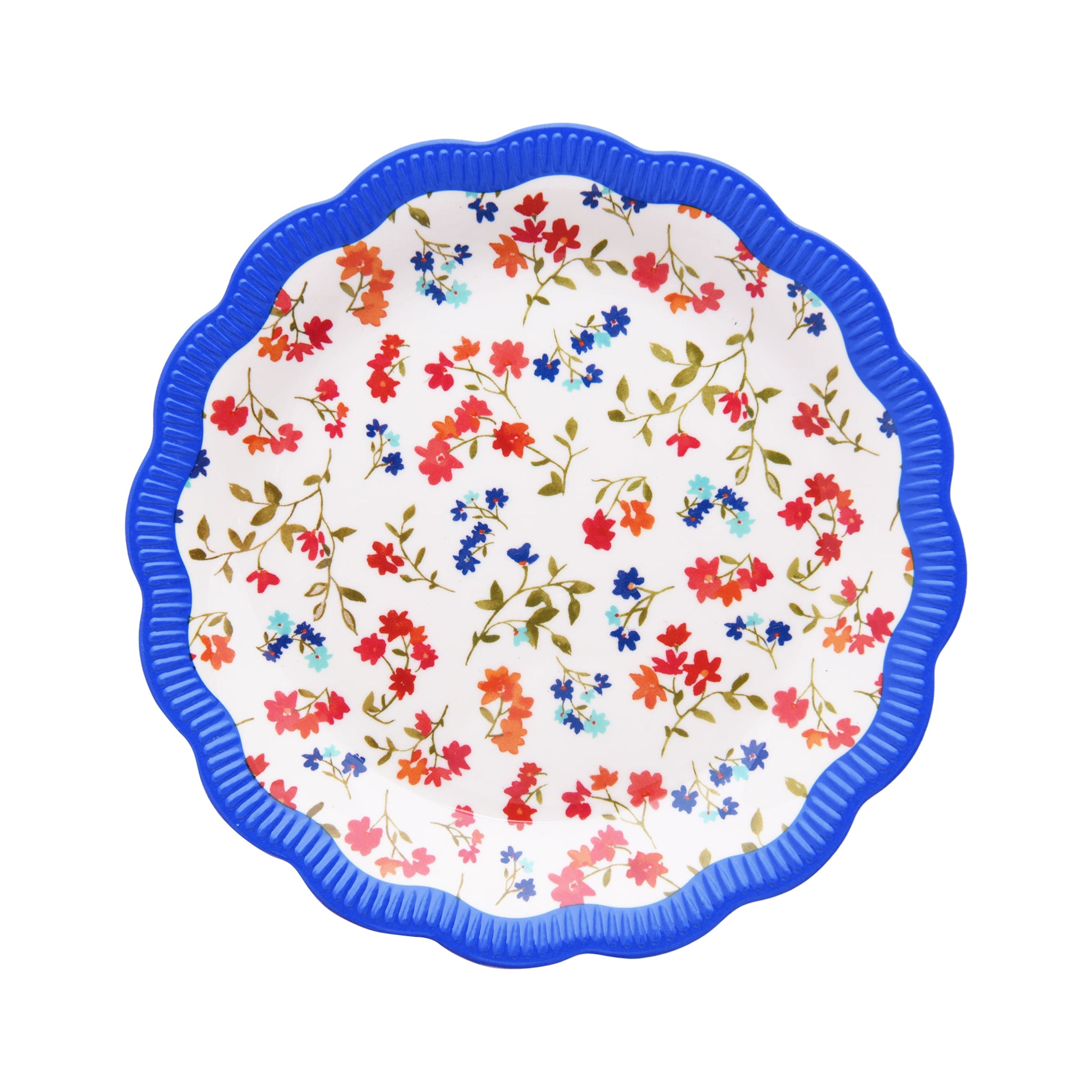 The Pioneer Woman Vintage Ditsy Melamine Appetizer Plate, Cobalt
