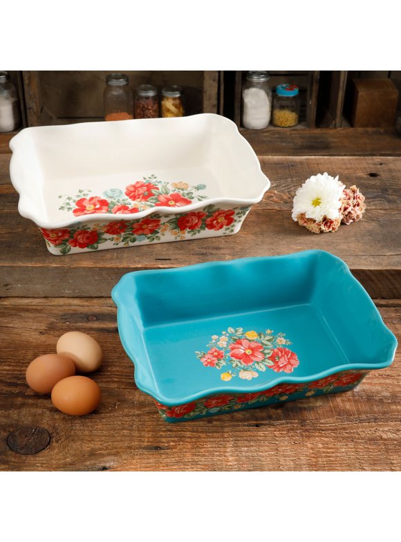 The Pioneer Woman Vintage Floral 2-piece CeramicBakeware Set