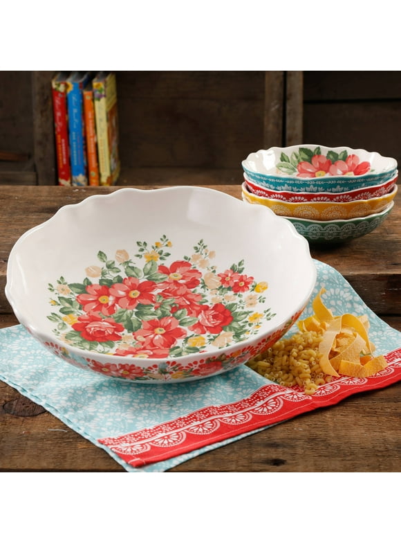 The Pioneer Woman Vintage Floral 5-Piece Pasta Bowl Set