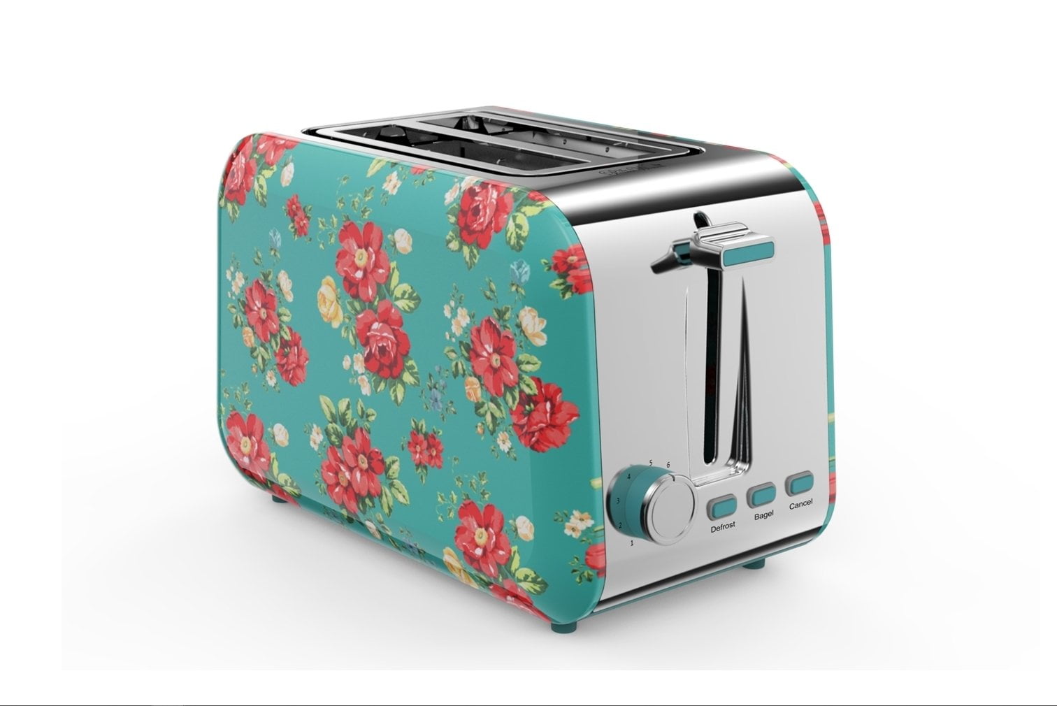 The Pioneer Woman Vintage Floral Green 2 Slice Toaster - Walmart.com