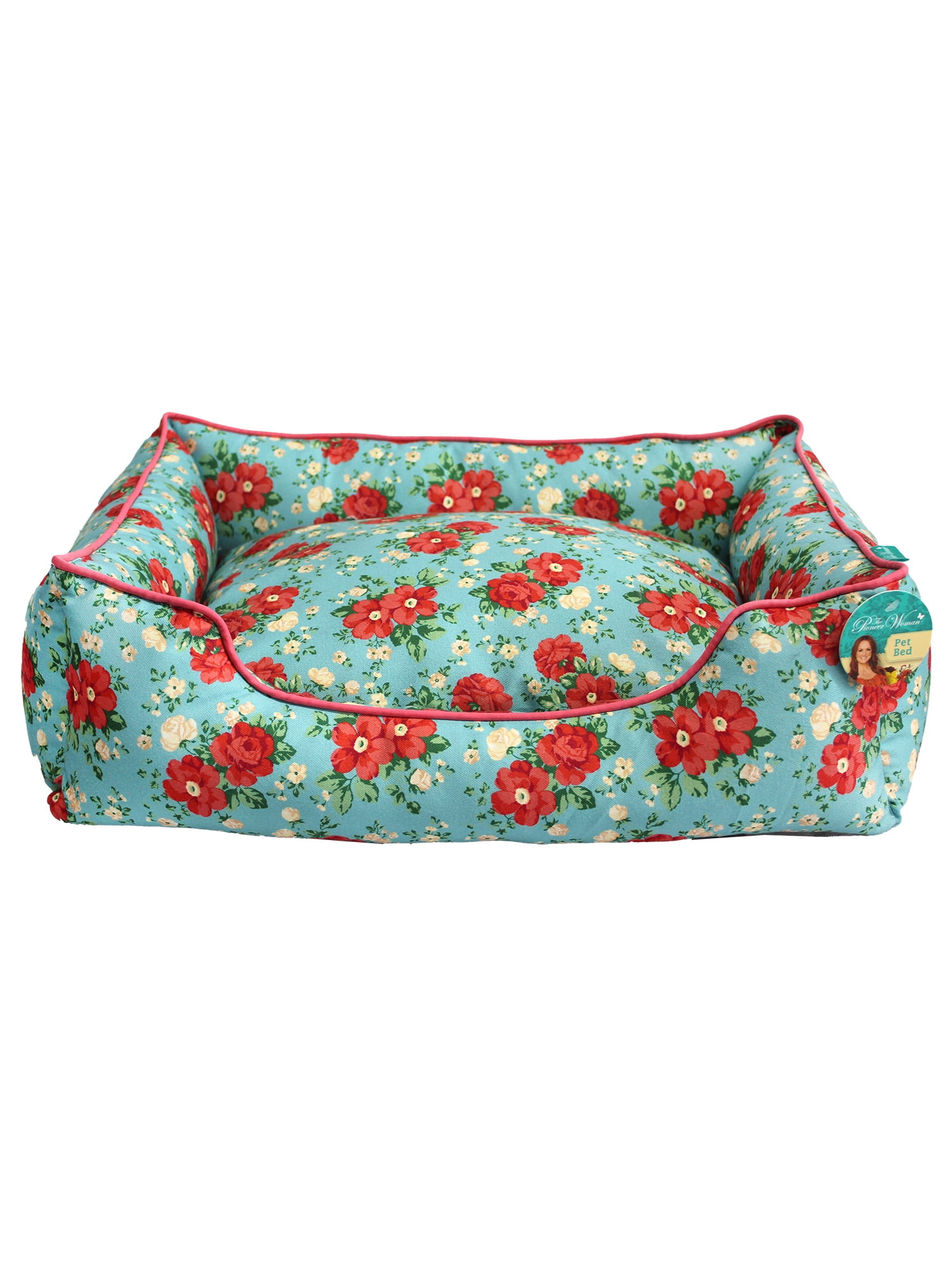 The Pioneer Woman Vintage Floral Medium Pet Bed, Multi-Color, 25" x 21"