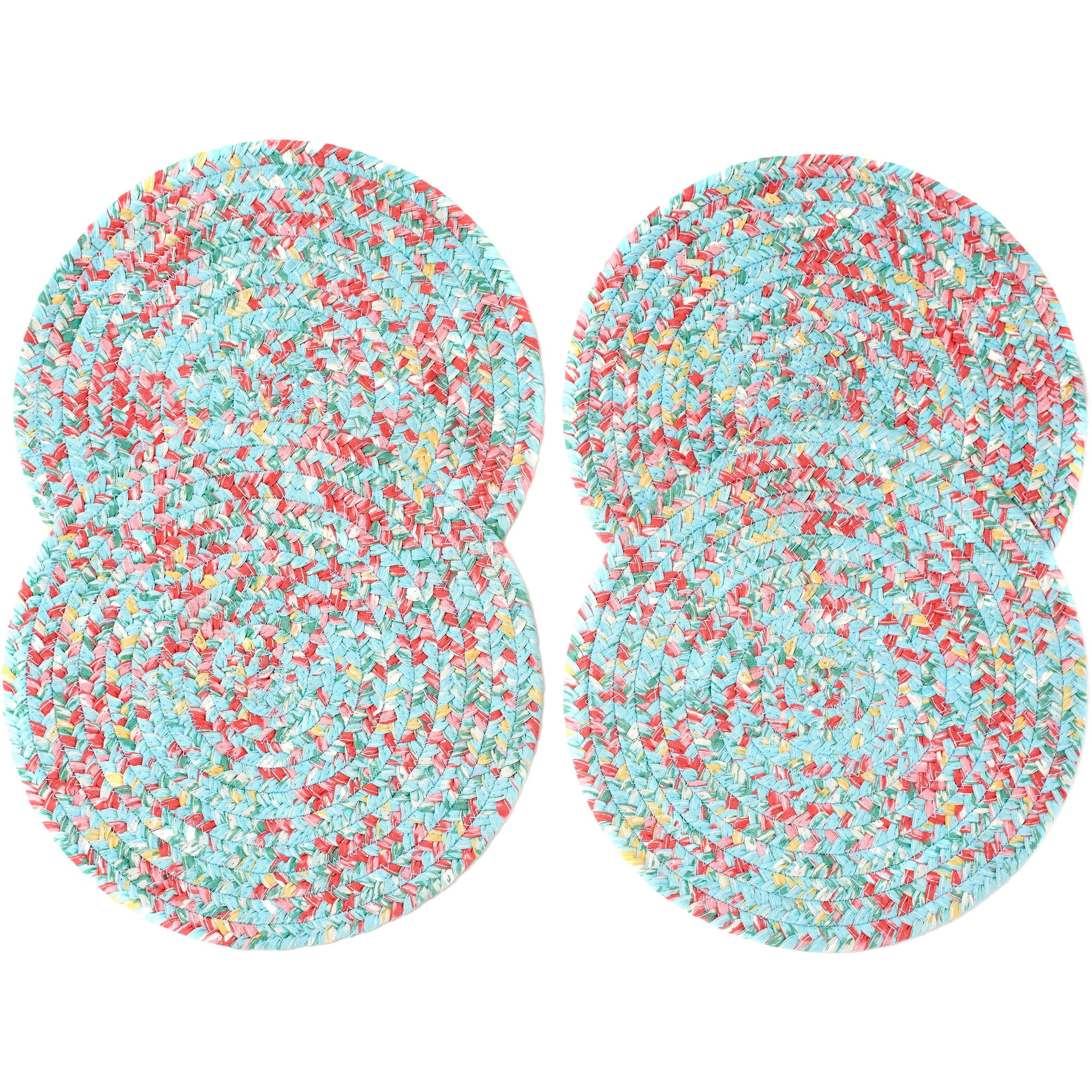 The Pioneer Woman Vintage Floral Reversible Round Fabric Placemat, Multicolor, 4 Piece