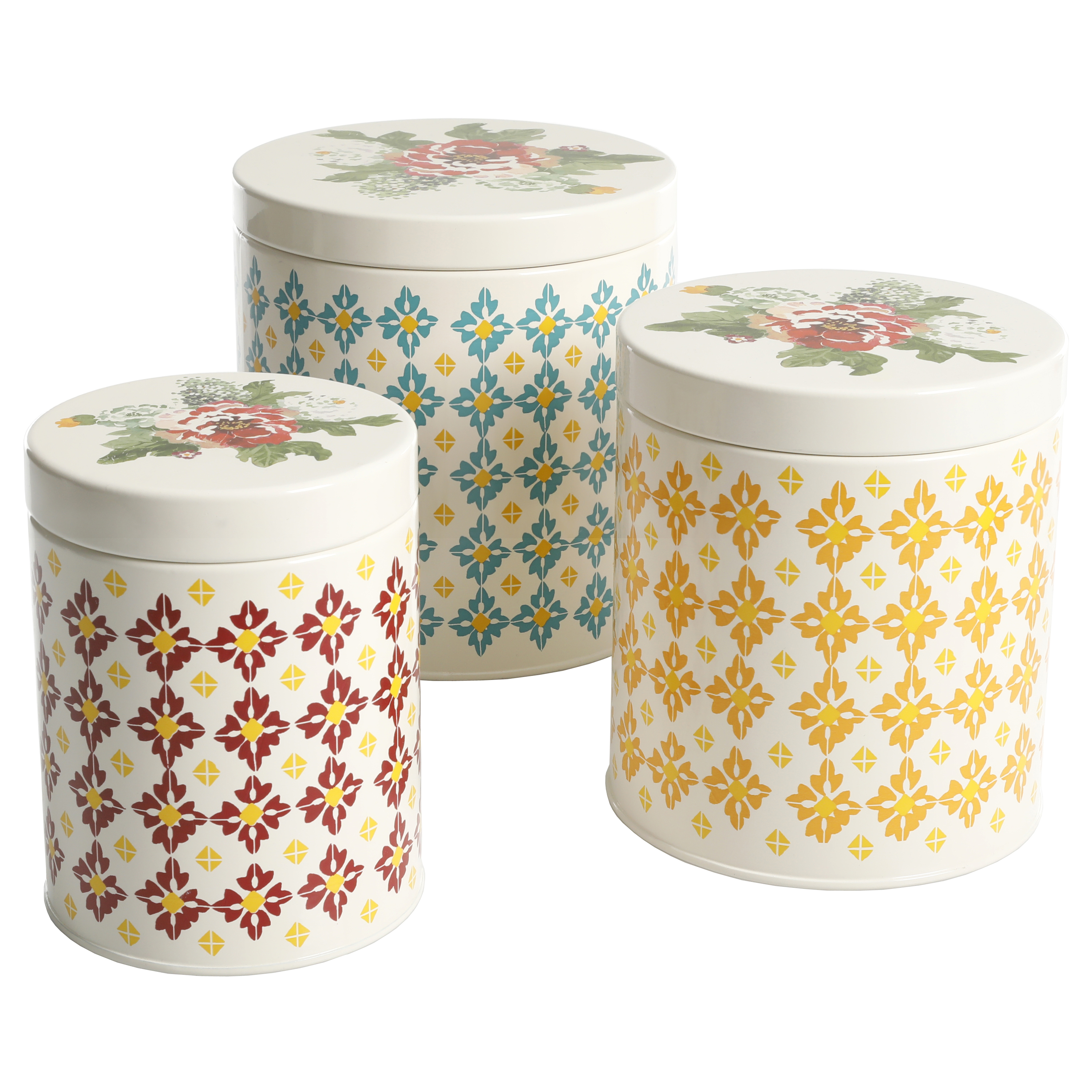 The Pioneer Woman Vintage Geo 3-Piece Canister Set - image 1 of 6