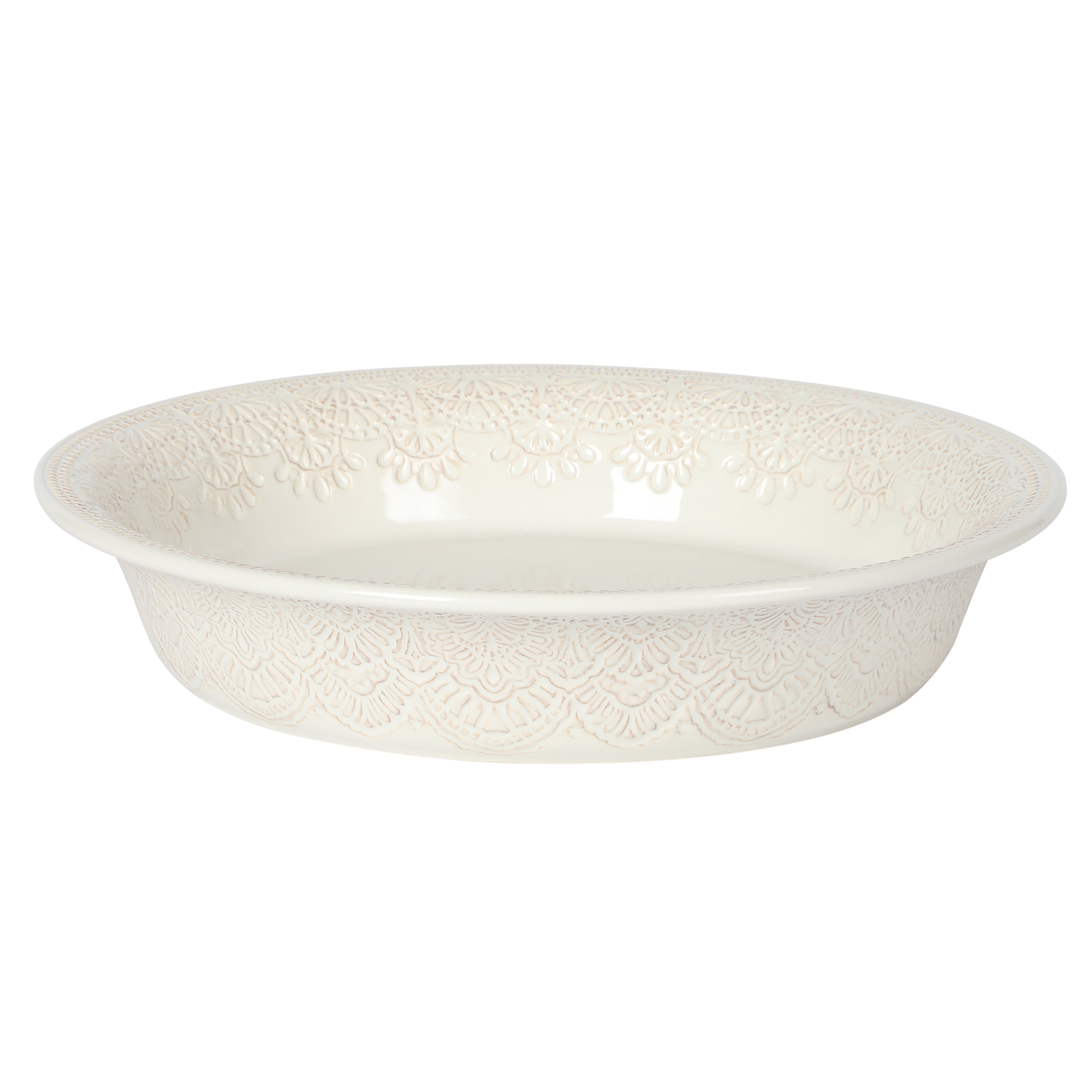 The Pioneer Woman Vintage Lace 10-Inch Stoneware Pie Pan, Cream