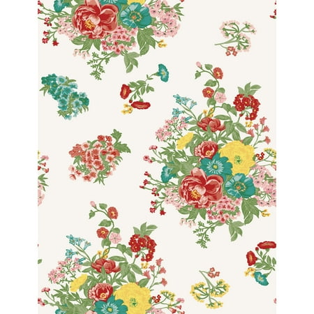 The Pioneer Woman White Fancy Flourish Floral Peel and Stick Wallpaper, 20.5" x 18'