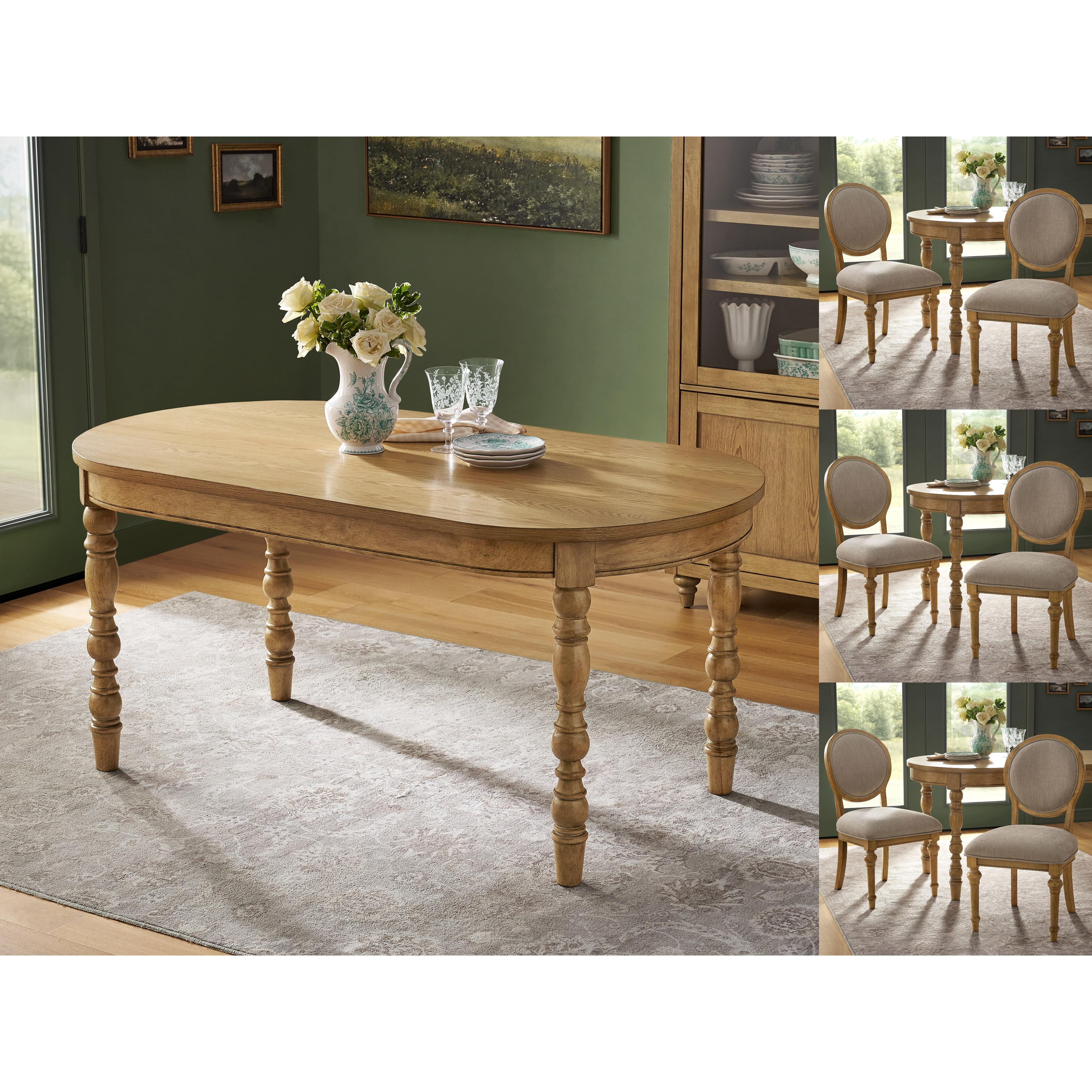 The Pioneer Woman Willa Dining Table & Chair Bundle, Heirloom Wheat