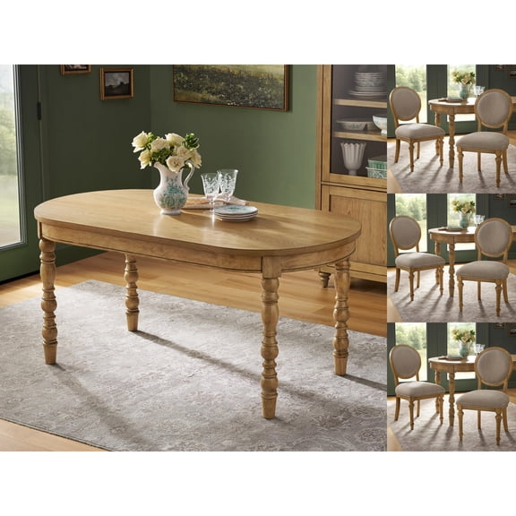 The Pioneer Woman Willa Dining Table & Chair Bundle, Heirloom Wheat