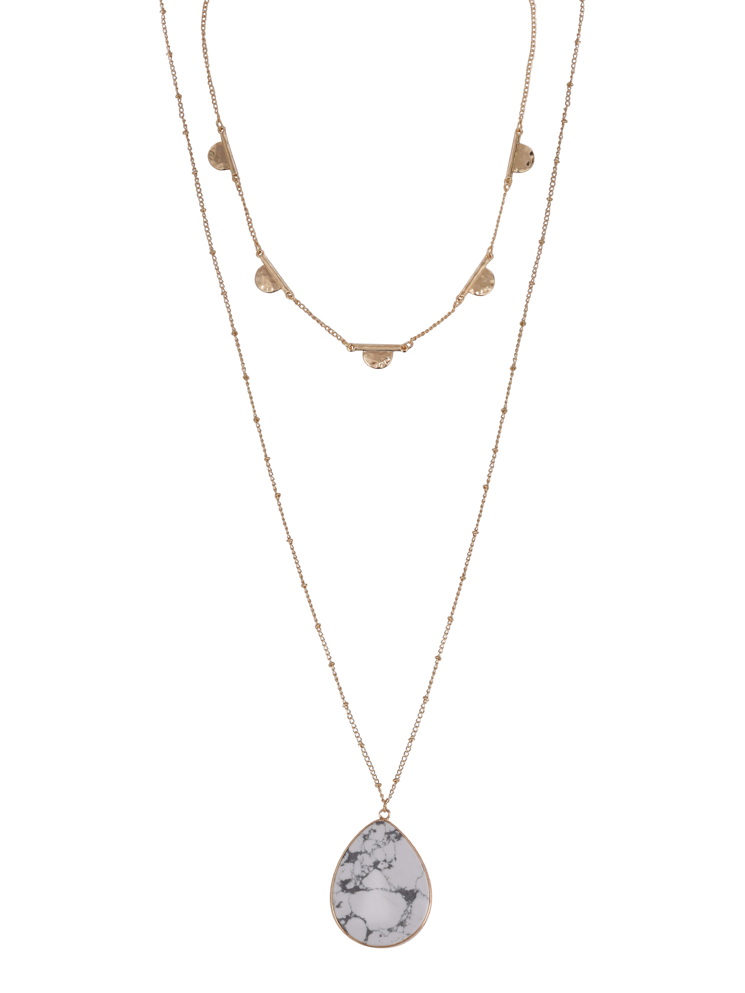 The Pioneer Woman - Women's Jewelry, Gold-tone Metal Frontal and Semi-precious Stone Pendant Necklace Set - image 1 of 6
