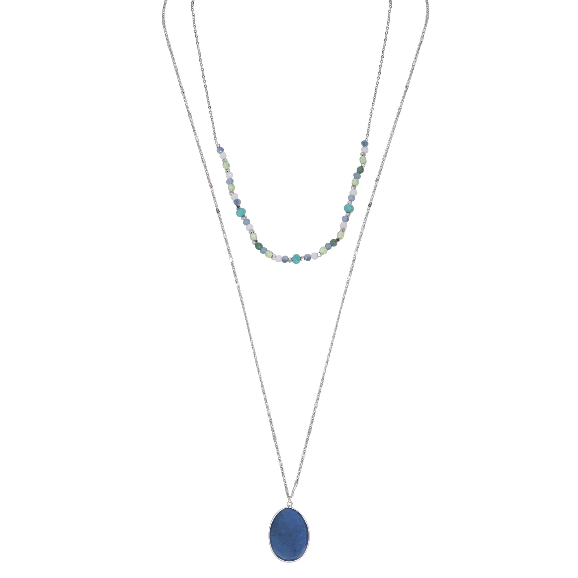 The Pioneer Woman - Women's Jewelry, Silver-Tone Beaded and Semi-Precious Layered Necklace