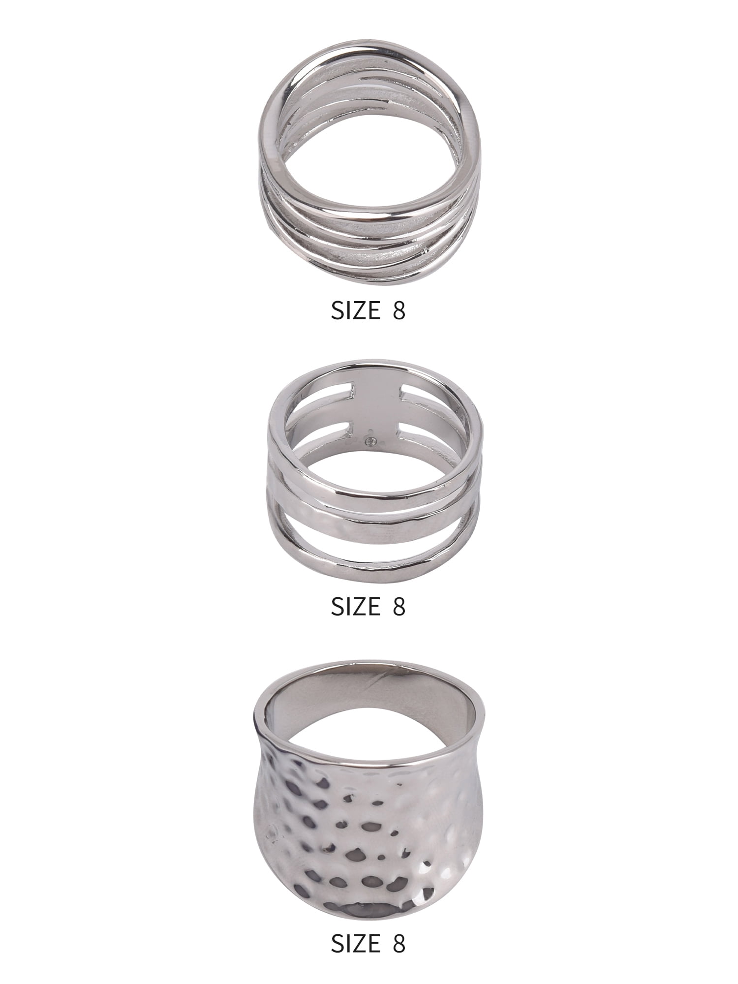 The Pioneer Woman - Women's Jewelry, Silver-tone Textured Metal Trio Ring Set