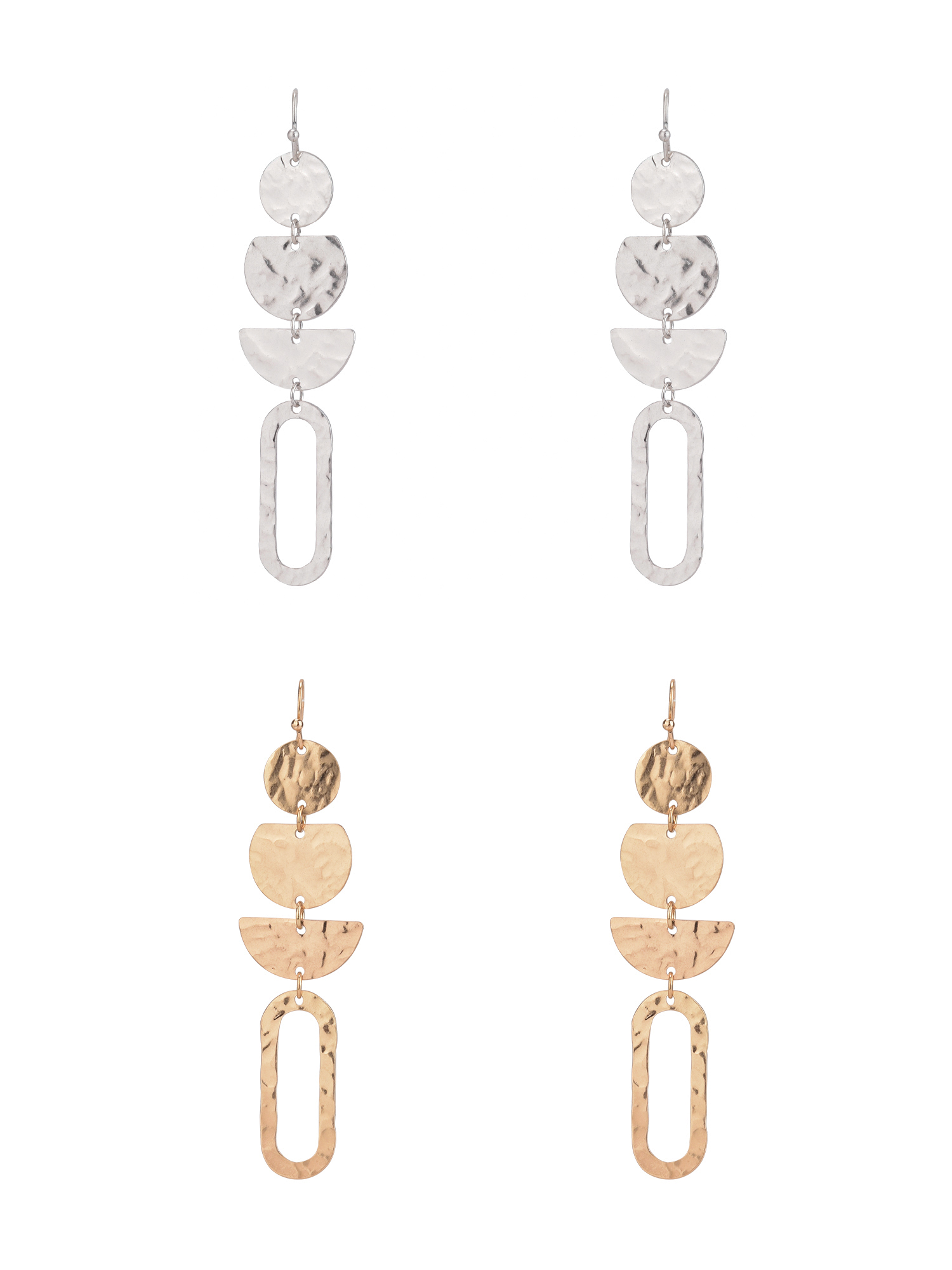 The Pioneer Woman - Women's Jewelry, Soft Silver-tone and Soft Gold-tone Metal Drop Duo Earring Set - image 1 of 6
