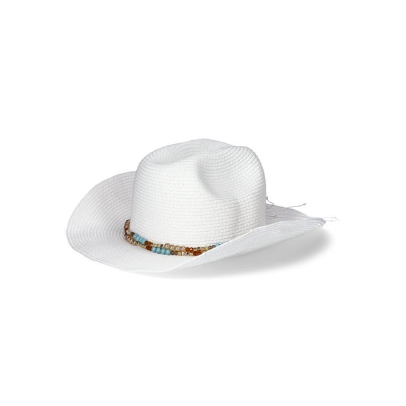 The Pioneer Woman Women’s Straw Cowgirl Hat with Beaded Band