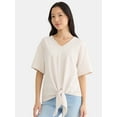 thumbnail image 1 of The Pioneer Woman Tie Front Textured Knit Top, Women's, Sizes XS-3X, 1 of 5