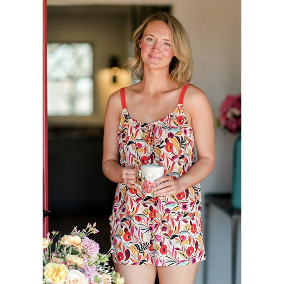 The Pioneer Woman Woven Camisole and Shorts Pajama Set, 2-Piece, Women’s