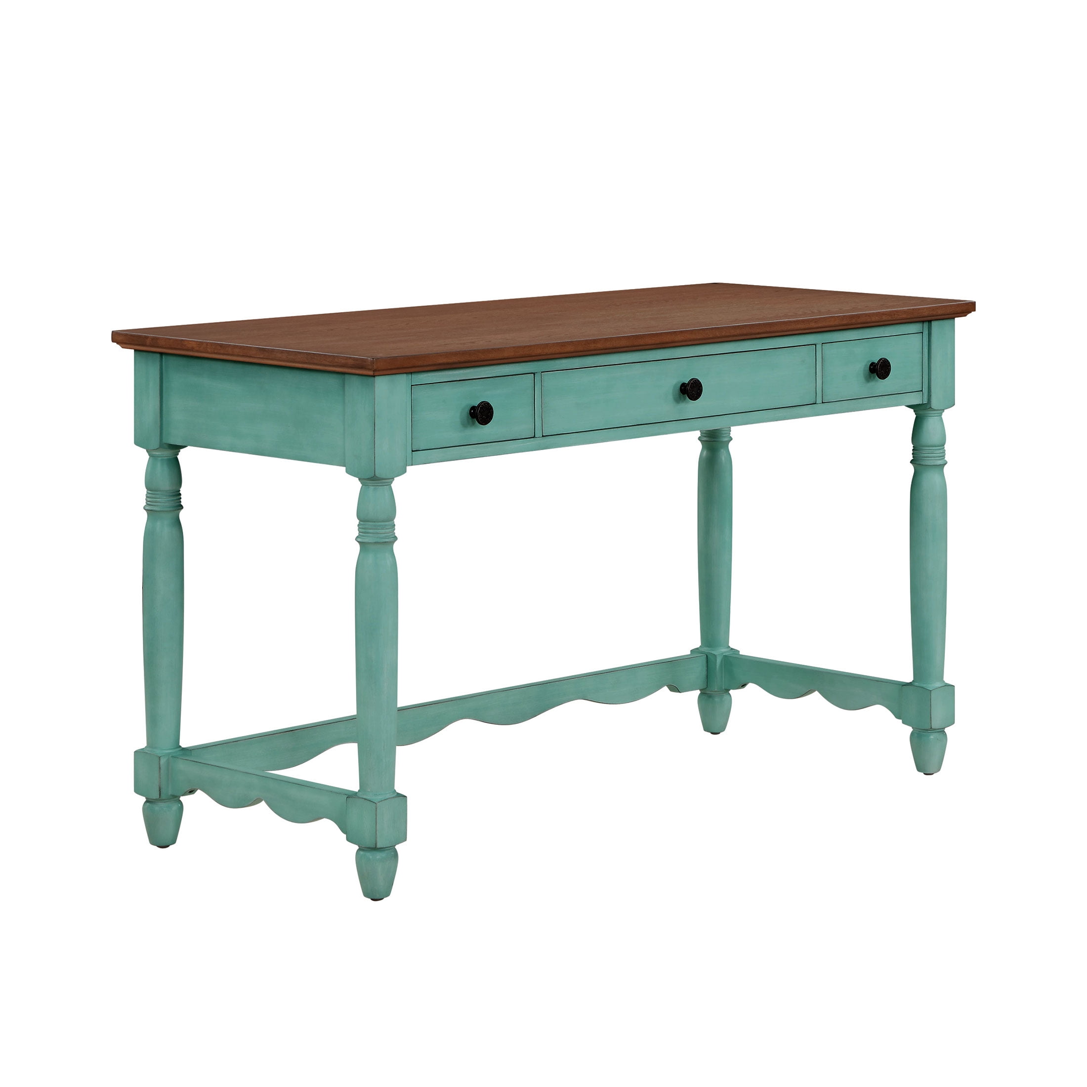 The Pioneer Woman Writing Desk Made With Solid Wood Frame, Teal