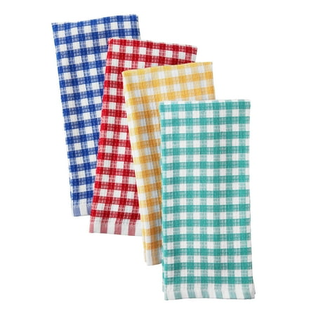The Pioneer Woman Yarn Dyed Waffle Kitchen Towel Set, Multicolor, 16"W x 28"L, 4 Piece