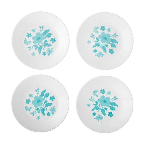 The Pioneer Woman by Corelle 4-Piece Appetizer Plate Set, Evie, Teal