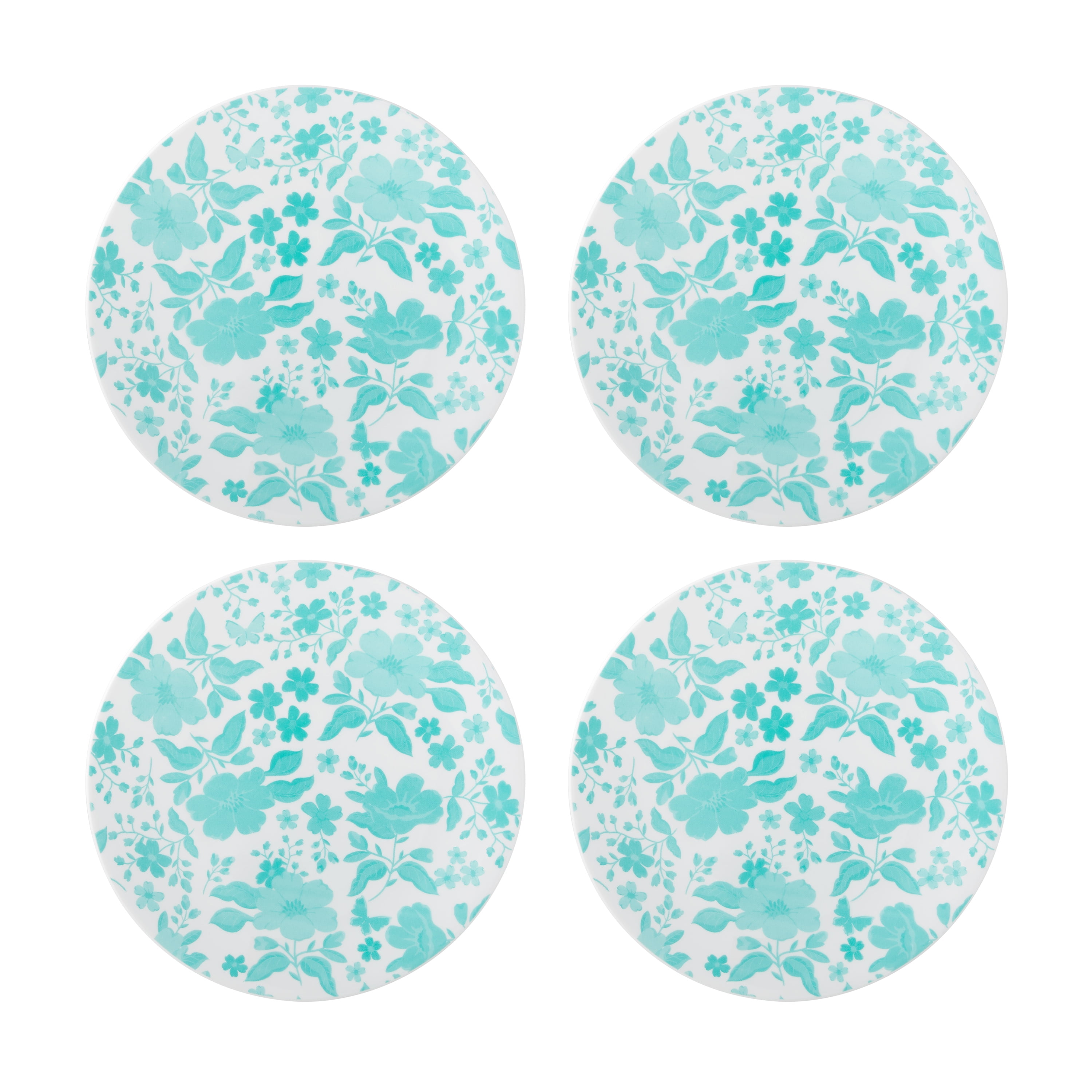 The Pioneer Woman by Corelle 4-Piece Salad Plate Set, Evie, Teal