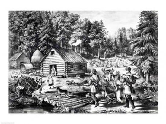 The Pioneers Home on the Western Frontier Canvas Art - (36 x 24)