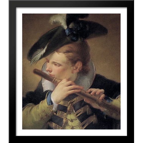 The Piper 28x32 Large Black Wood Framed Print Art by Giovanni Domenico Tiepolo
