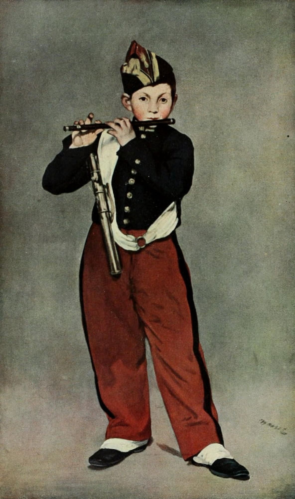 The Piper La Peinture au Muse du Louvre 1900 Canvas Art - Ôø?douard Manet (18 x 24)