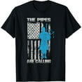 thumbnail image 1 of The Pipes Are Calling Kilt Scottish Bagpiper- Bagpipe T-Shirt, 1 of 4