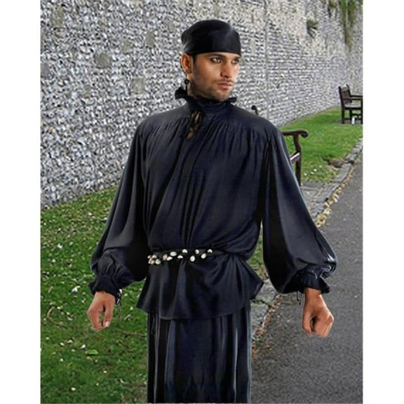 The Pirate Dressing C1005 David Herriot Shirt- Black - Small & Medium