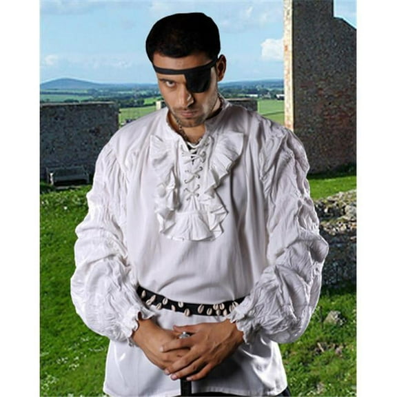 The Pirate Dressing C1013 Buccaneer Shirt- White - Large