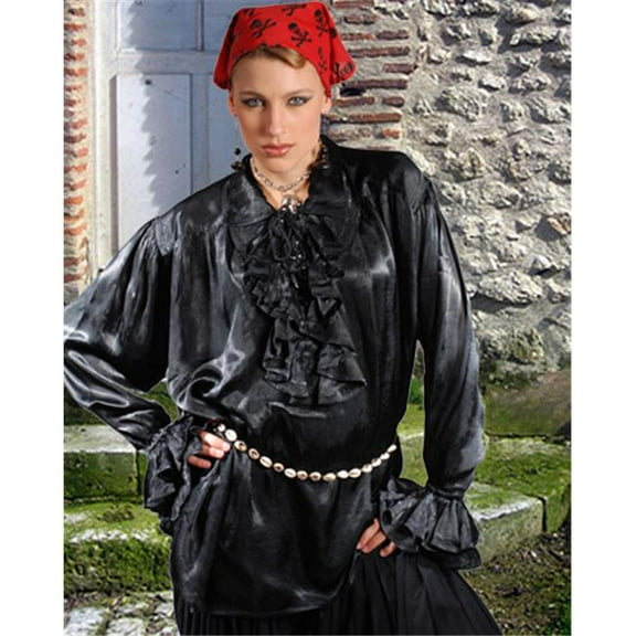 The Pirate Dressing C1035 Campbell Renaissance Shirt- Black - Small & Medium