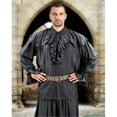 thumbnail image 1 of The Pirate Dressing C1091 Half Cape Medieval Shirt- Black - Extra Large, 1 of 1