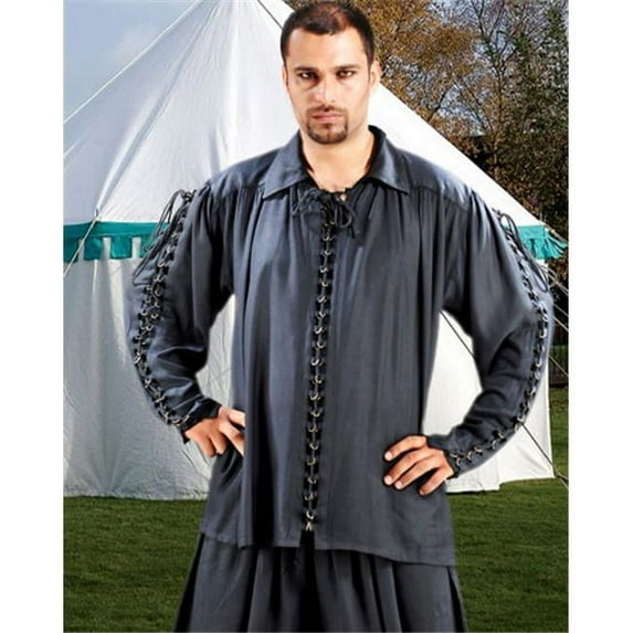 The Pirate Dressing C1109 Metal Loop Country Shirt- Black - 2XL