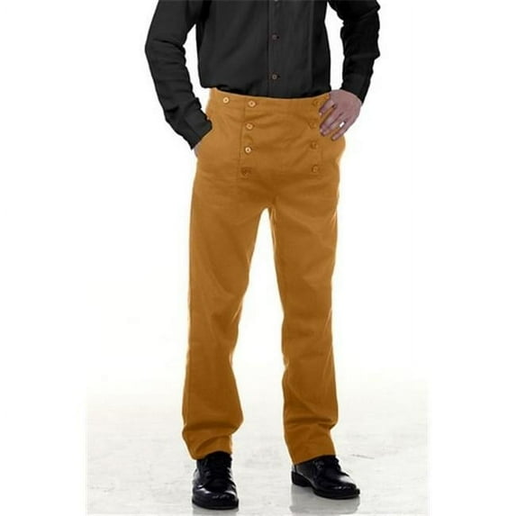 The Pirate Dressing C1403 Architect Mens Hundred Percent Cotton Pants- Orange - Extra Large