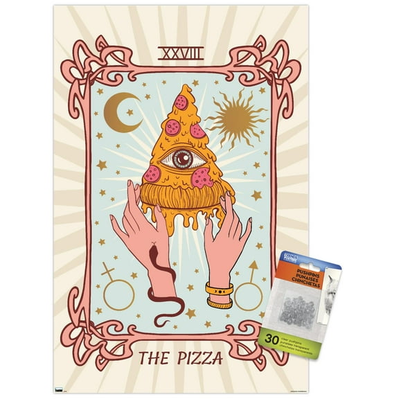 The Pizza Wall Poster with Push Pins, 14.725" x 22.375"