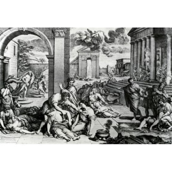 The Plague of Epirus Pierre Mignard 1612-1695 French Poster Print - 18 x 24 in.