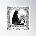 thumbnail image 1 of The Plant Lover – Gothic Black Cat & Botanical Art Poster Wall Art, Modern Wall Decor For Living Room Bedroom, 30x30 UNFRAMED, 1 of 3