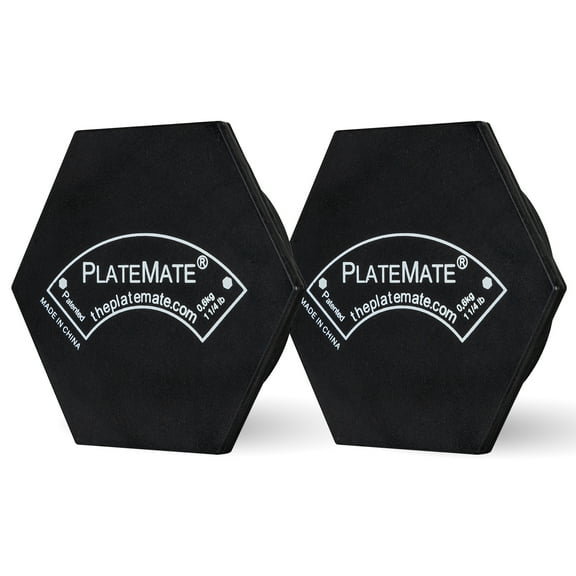 The PlateMate 1.25 lb Hex -Magnetic Weight Plate for Hex Style Dumbbells | Pair | Black