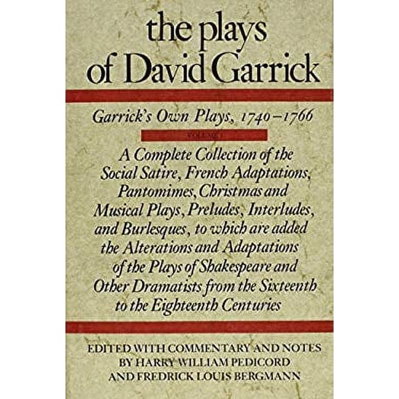 Pre-Owned The Plays of David Garrick, Volume 1 Vol. 1 : Garrick's Own Plays, 1740 - 1766 9780809308620