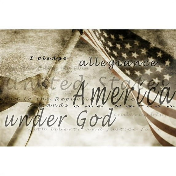 The Pledge of Allegiance & An American Flag Poster Print by Chris & Kate Knorr, 18 x 12