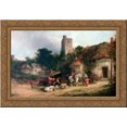 thumbnail image 1 of The Plough Inn 24x18 Gold Ornate Wood Framed Canvas Art by William Shayer, 1 of 2