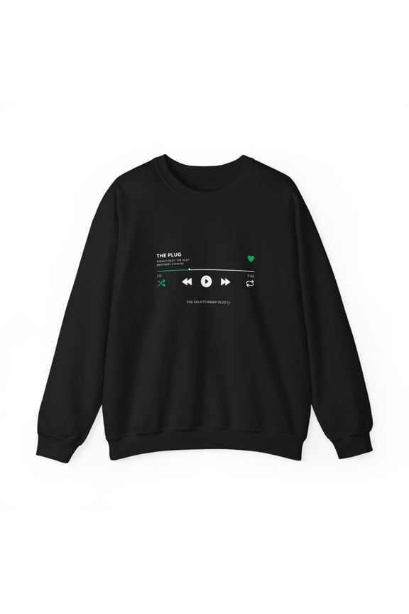 The Plug Press Play Unisex Heavy Blendâ„¢ Crewneck Sweatshirt (5XL, Black)