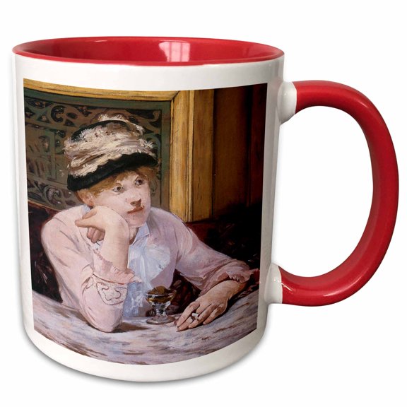 3drose, the Plum by Edouard Manet, 15oz Two-tone Red Mug