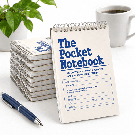 The Pocket Notebook - Spiral Notepad Writing Pad Field Book For Reporters Journalists & Law Enforcement Gregg Ruled Top Bound 3.7