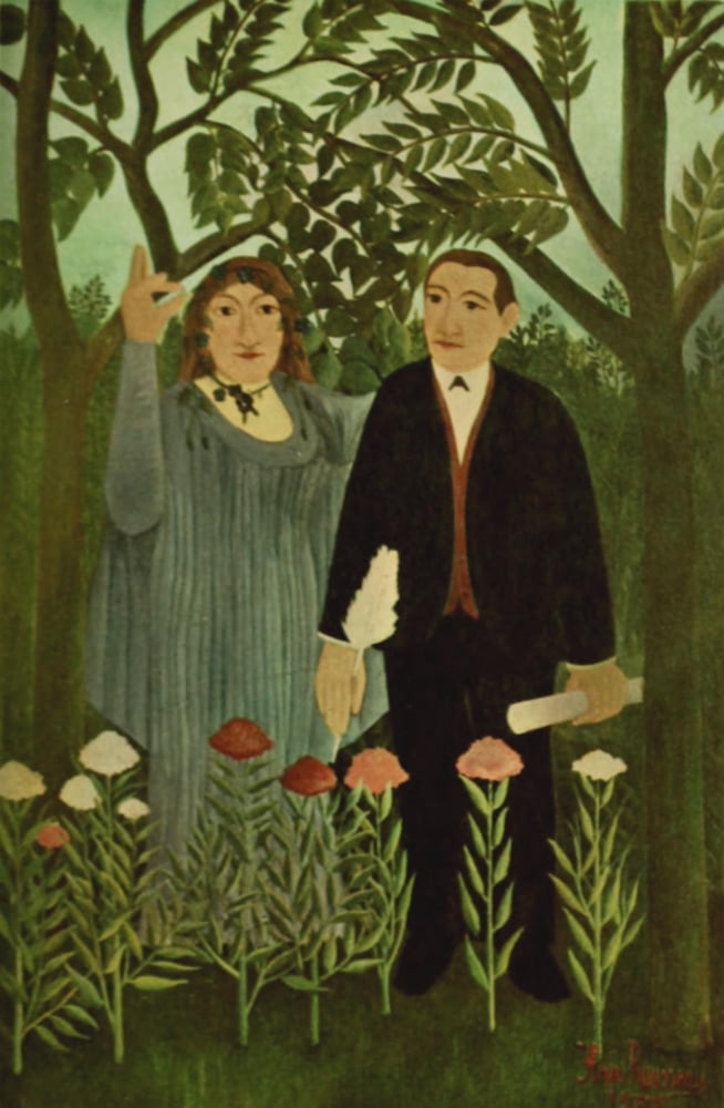 The Poet and his Muse 1910 Canvas Art - Henri Rousseau (18 x 24)