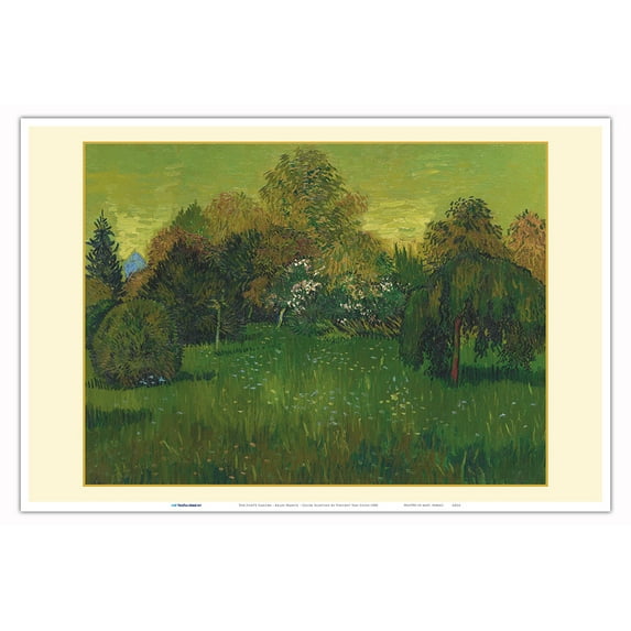 The Poet's Garden - Arles France - From an Original Color Painting by Vincent Van Gogh c.1888 - Master Art Print (Unframed) 12in x 18in