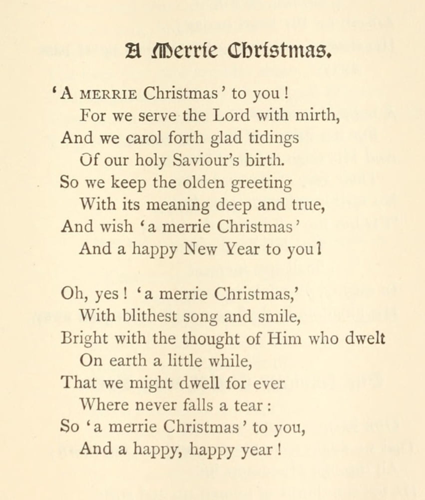 The Poetical Works 1880 A Merrie Christmas Canvas Art - Frances R Havergal (18 x 24)