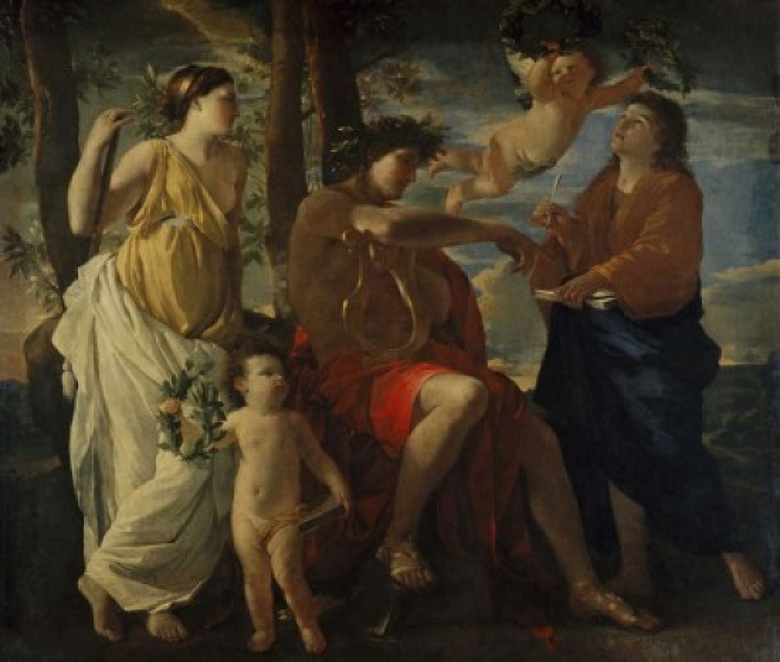 The Poets Inspiration ca 1629-1630 Nicolas Poussin (1594-1665 French) Oil on canvas Musee du Louvre Paris Canvas Art - Nicolas Poussin (18 x 24)